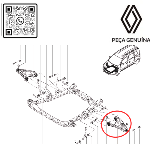 RN 06623R  BANDEJA DIREITA COMPLETA KANGOO II 1.6 16V H4M 2022... 545006623R -5-
